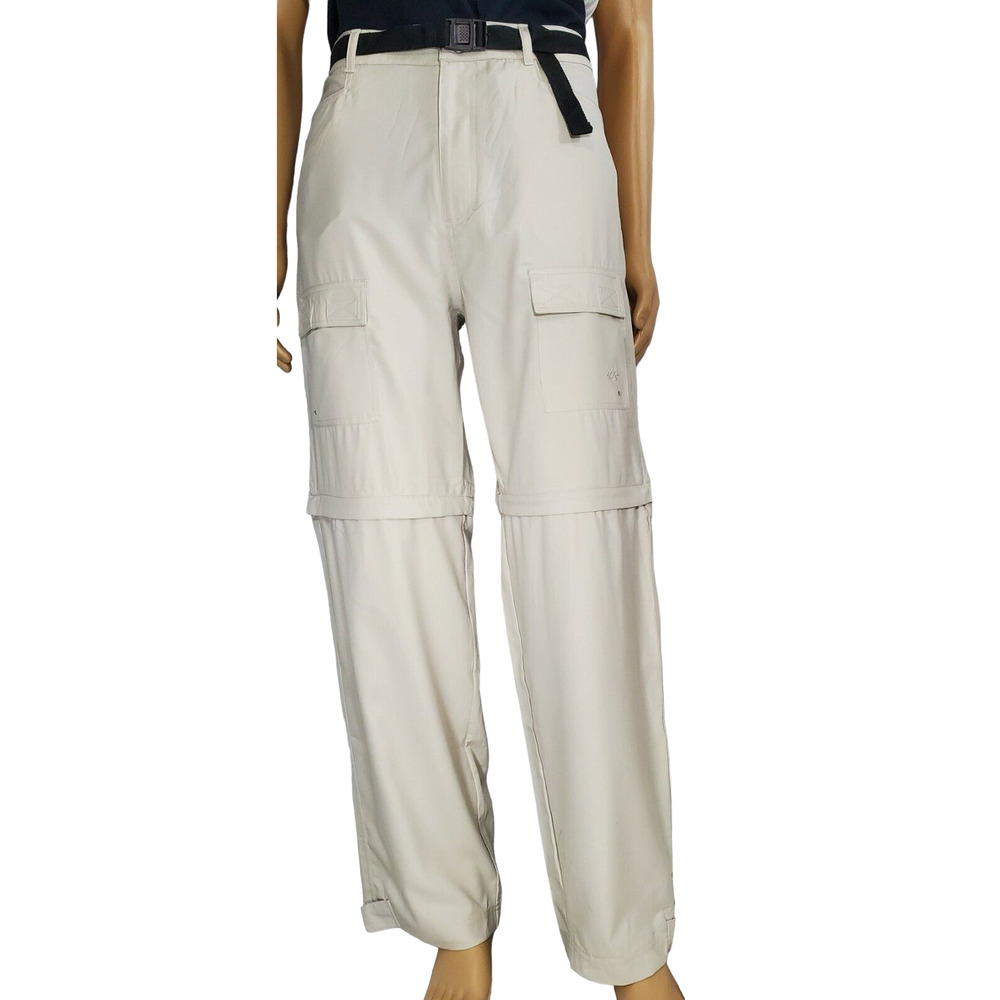 MOUNTAIN TEK 100% POLYESTER LIGHT WEIGHT CONVERTIBLE PANTS/SHORTS L NWOT Beige
